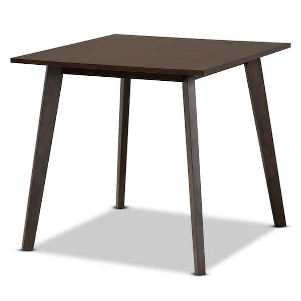 Baxton Studio Britte Dark Brown Square Wood Dining Table