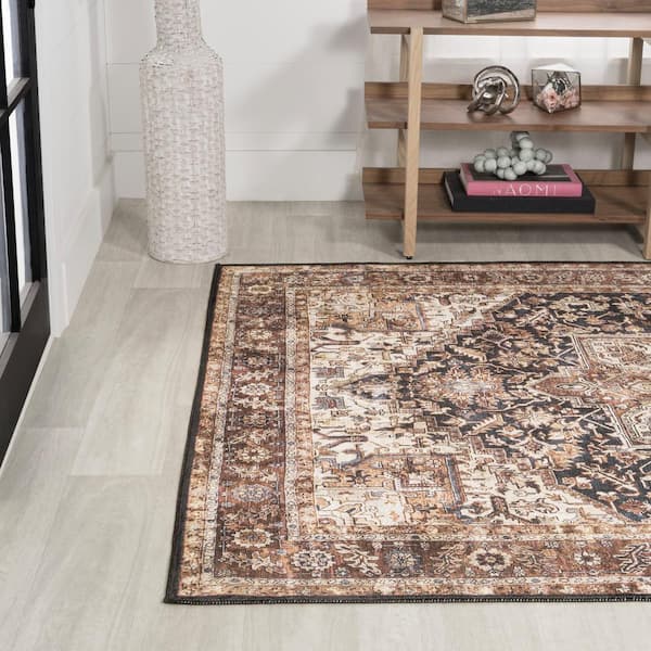 JONATHAN Y Black/Terra 8 ft. x 10 ft. Chapell Chenille Mid