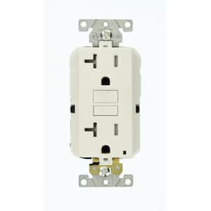 20 Amp Lev-Lok Modular Wiring Device SmartlockPro Industrial Grade GFCI Outlet, White