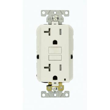 Leviton 20 Amp Self-Test SmartlockPro Slim Duplex GFCI Outlet, Light Almond GFNT2-KT R96-GFNT2-0KT
