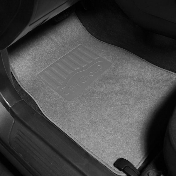 FH Group Gray 4-Piece Universal Premium Soft Carpet Floor Mats with Logo  Heel Pad Floor Liners - Full Set DMF14402GRAY - The Home Depot