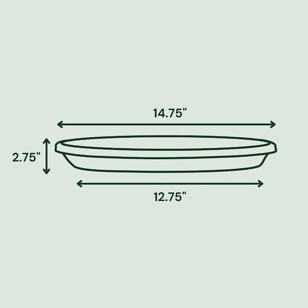 Bloem Terra 14.75 in. Pebble Stone Plastic Planter Saucer Tray STT1683 -  The Home Depot