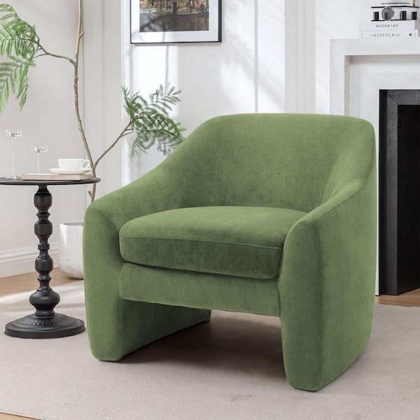 Uixe Green Chenille Accent Arm Chair(Set of 1)