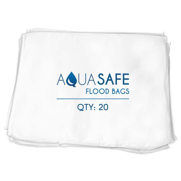 AquaSafe 1 lb. 22 in. x 16 in. Instant Sandless Sandbags/Water Absorbent Pads White (20-Pack)