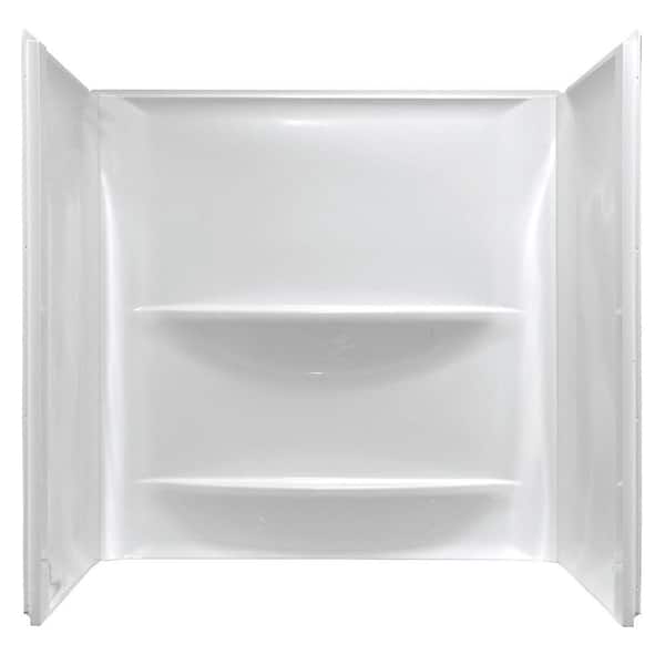 Lyons Industries Contour 30 in. x 60 in. x 59 in. 3-Piece Direct-to-Stud Tub Wall Kit in White