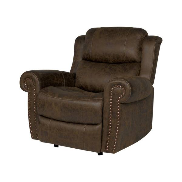 saddle brown leather recliner