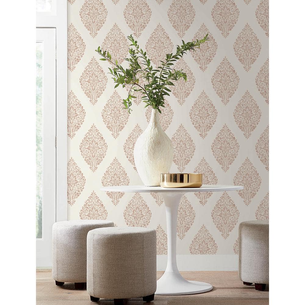 Gillian Copper Damask Non-Pasted Washable Wallpaper