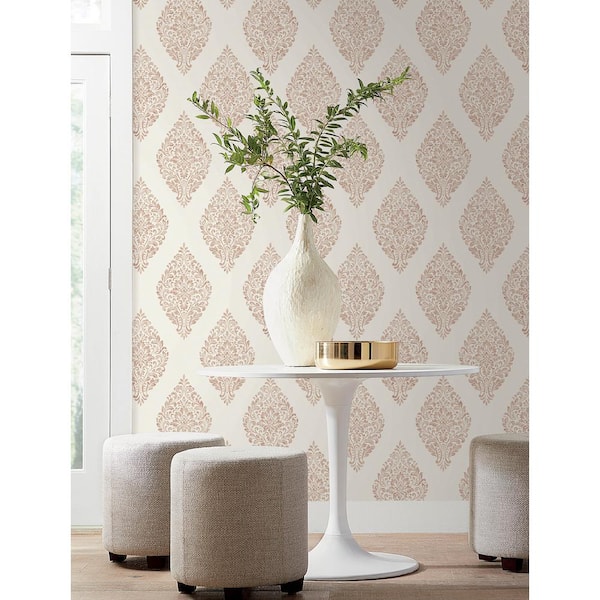Gillian Medallion Orange Non Pasted Non Woven Wallpaper Sample