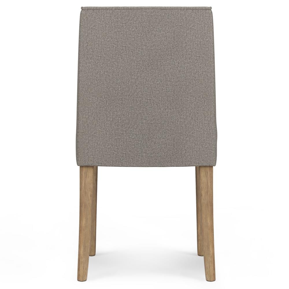 Elegant Taupe Rubberwood Upholstered High-Back Side Chair
