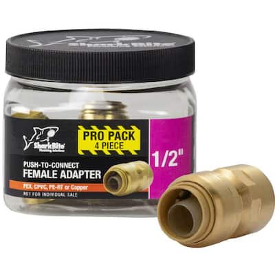 1/2 in. Push-to-Connect x FIP Brass Adapter Fitting Pro Pack (4-Pack)