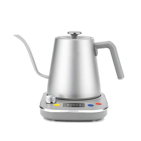 3-Cup Dark Gray Gooseneck Electric Kettle with 1200W, 0. 8L Fast Boil, LCD Temp Control, Stainless Steel & Auto Shut-Off