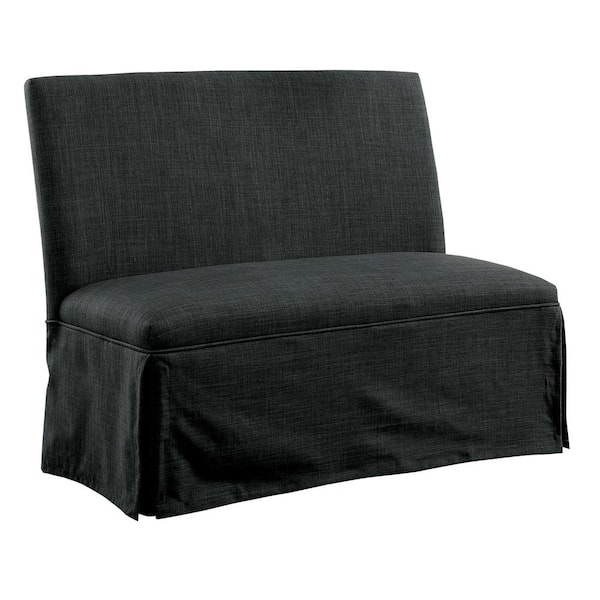 Furniture of America Cowan Dark Gray Upholstered Dining Love Seat