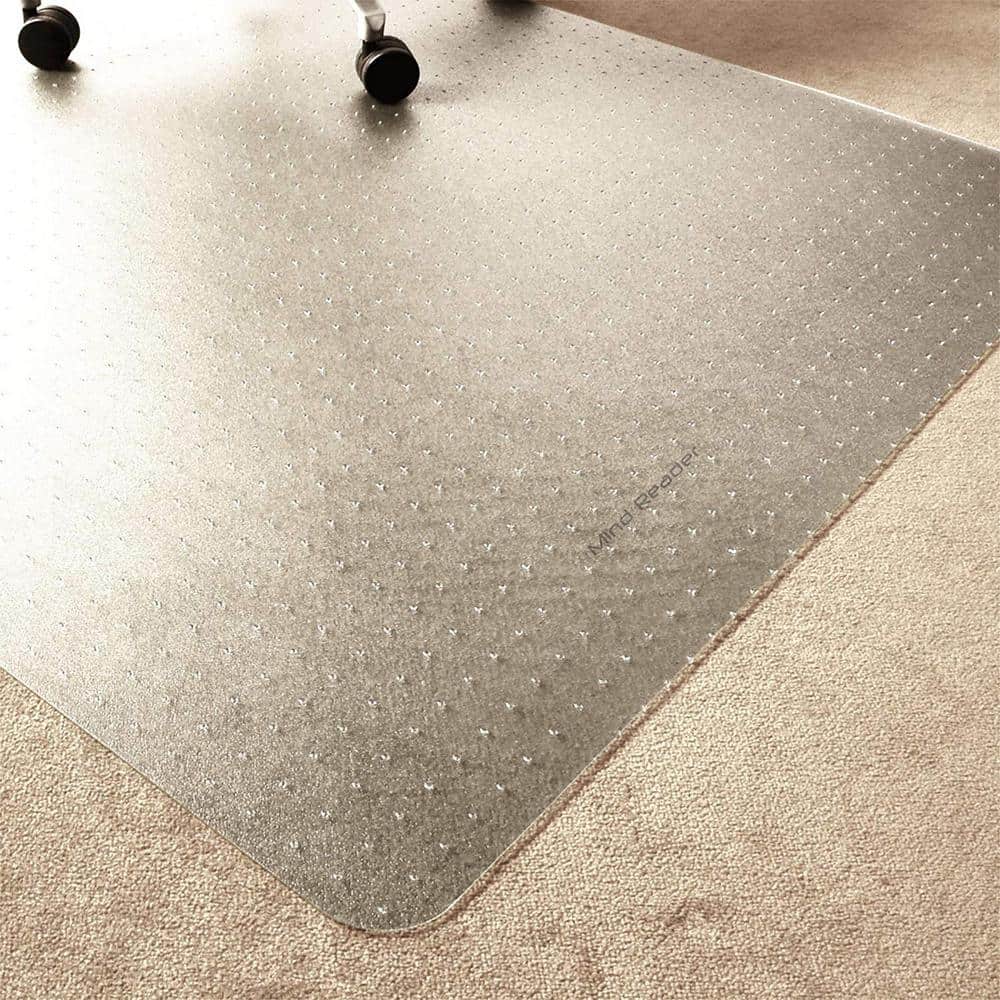 Clear Polypropylene Rectangular Chair Mat with Lip, 47.64 x 35.51 inches