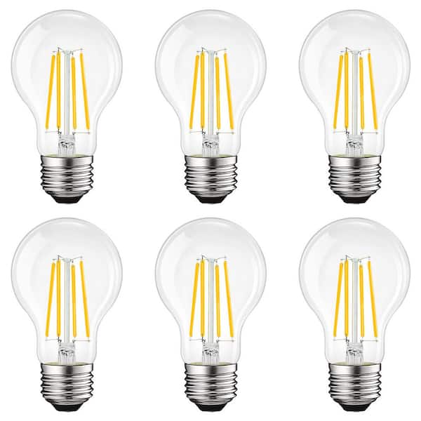 LUXRITE 100-Watt Equivalent A19 1600 Lumens Dimmable E26 Edison LED Light Bulb 12-Watt Damp Rated UL 3000K Soft White (6-Pack)