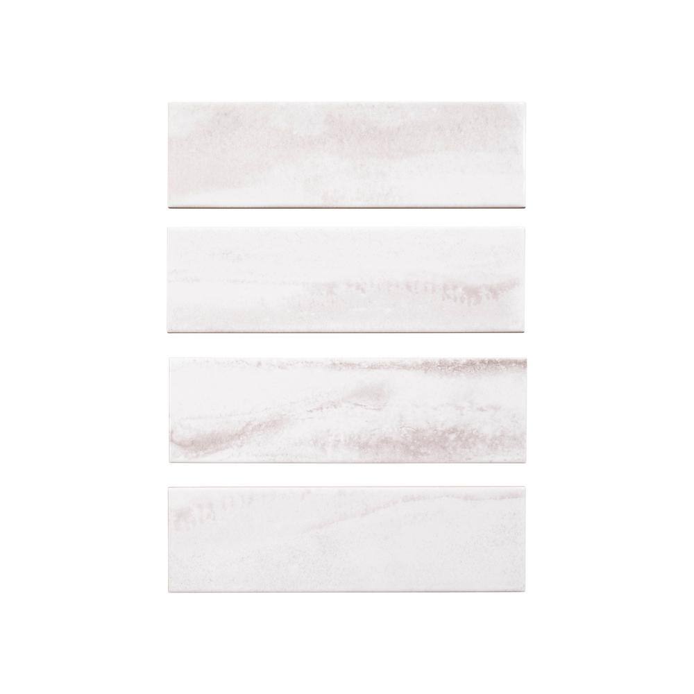 Splendor 3" x 10" Glossy Gray Porcelain Wall Tile