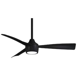 Skinnie 44 in. LED Indoor Black Ceiling Fan with Remote