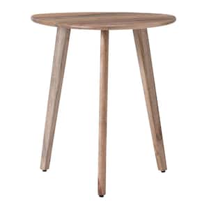 Armstrong 18 in. x 18 in. x 20 in. Natural Triangle Solid Mango Wood End Table