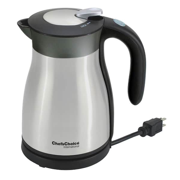 Chef'sChoice 5-Cup Black Stainless Steel Electric Kettle with Automatic Shut-off