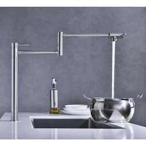 Deck Mounted 2.2 GPM Pot Filler Faucet with Extension Shank in Brushed Nickel