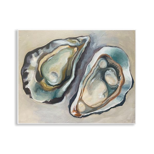 Stupell Industries Two Oysters Traditional by Daphne Polselli Unframed Animal Graphic Art Print 11 in. x 14 in.