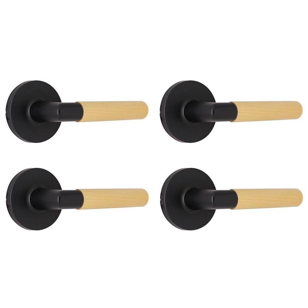 Downing Matte Black / Brushed Gold Passage Hall/Closet Door Lever 4-Pack price history on PriceWatchPro