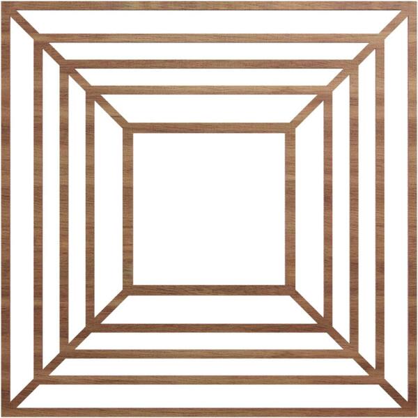 Ekena Millwork 0.375 in. x 28 in. x 28 in. Wood (Walnut) Medallion Moulding