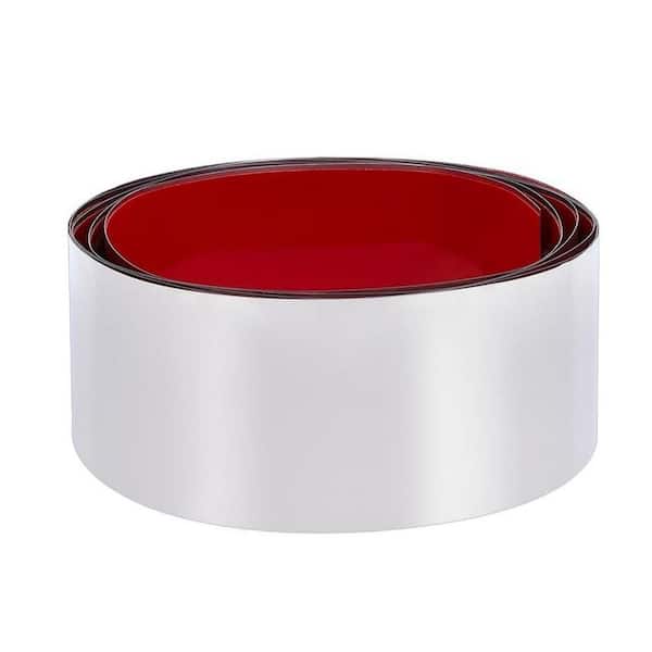 157.5 in. W x 3.9 in. D x 0.1 in. H in Silver Toe Kick, Stainless Steel Kick Plate, Peel and Stick Metal Baseboard