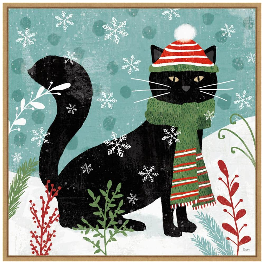 A Print Of A Cat's Christmas Party Art: Canvas Prints, Frames