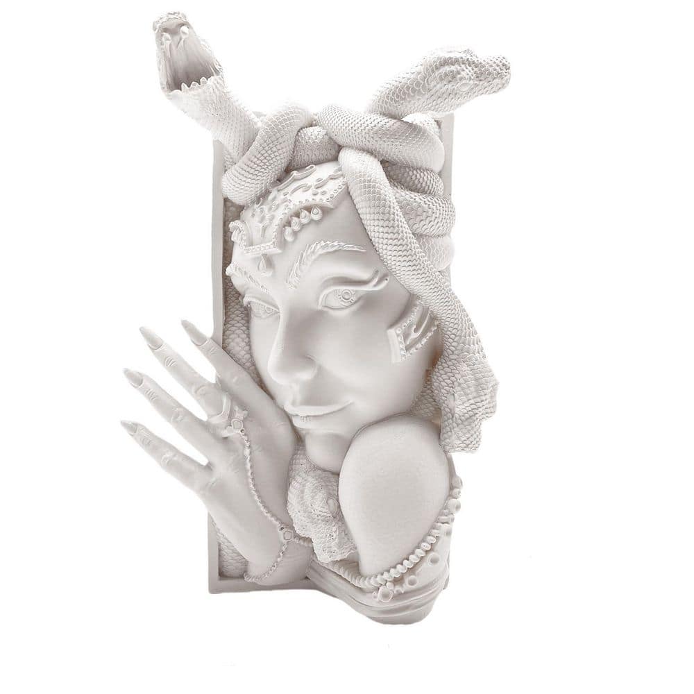 Vintage White Medusa and Snake Women Resin Bookends WK1608 - The