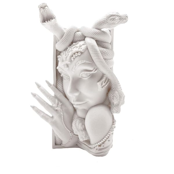 Vintage White Medusa and Snake Women Resin Bookends WK1608 - The