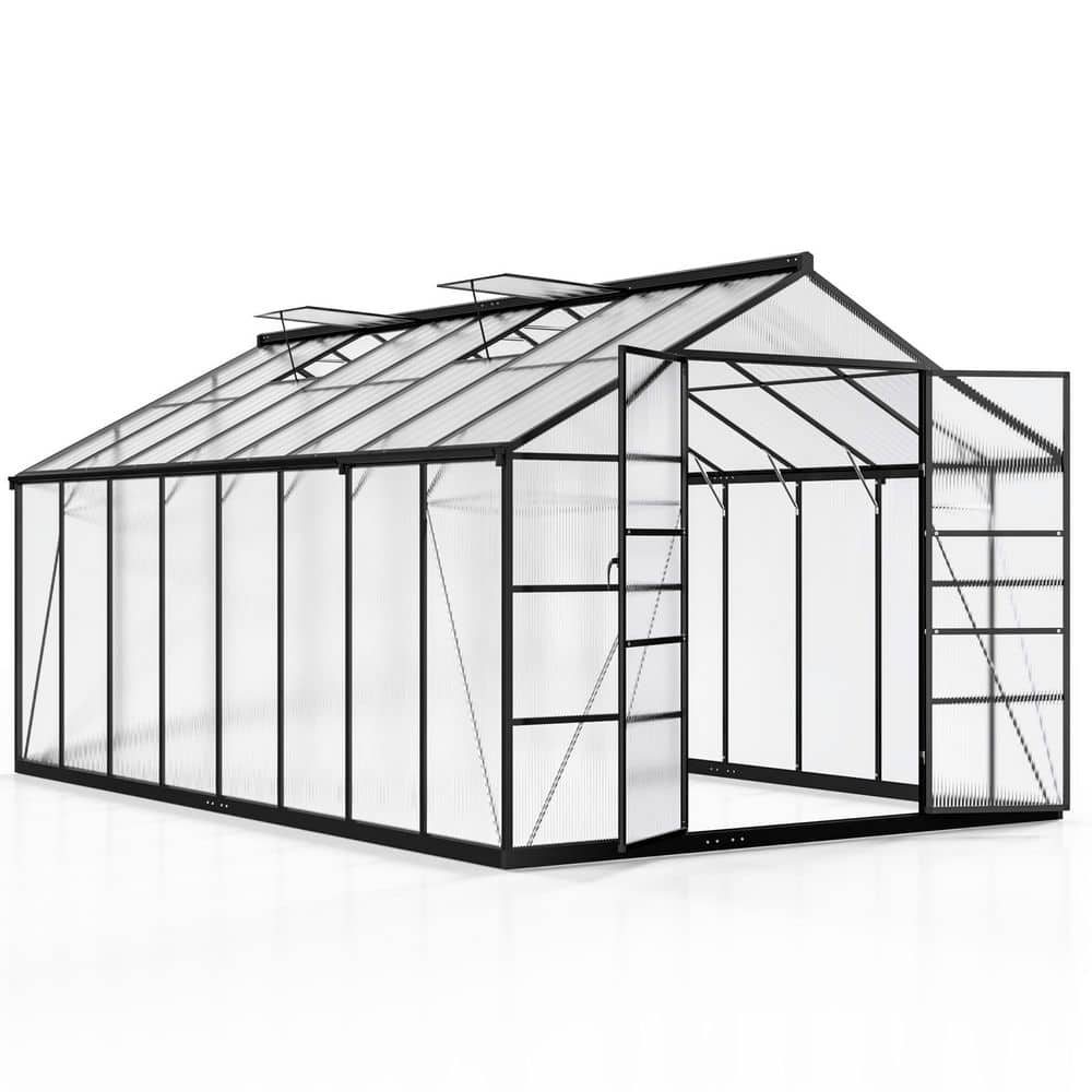 VIWAT 10 ft. W x 16 ft. D Greenhouse for Outdoors, Polycarbonate