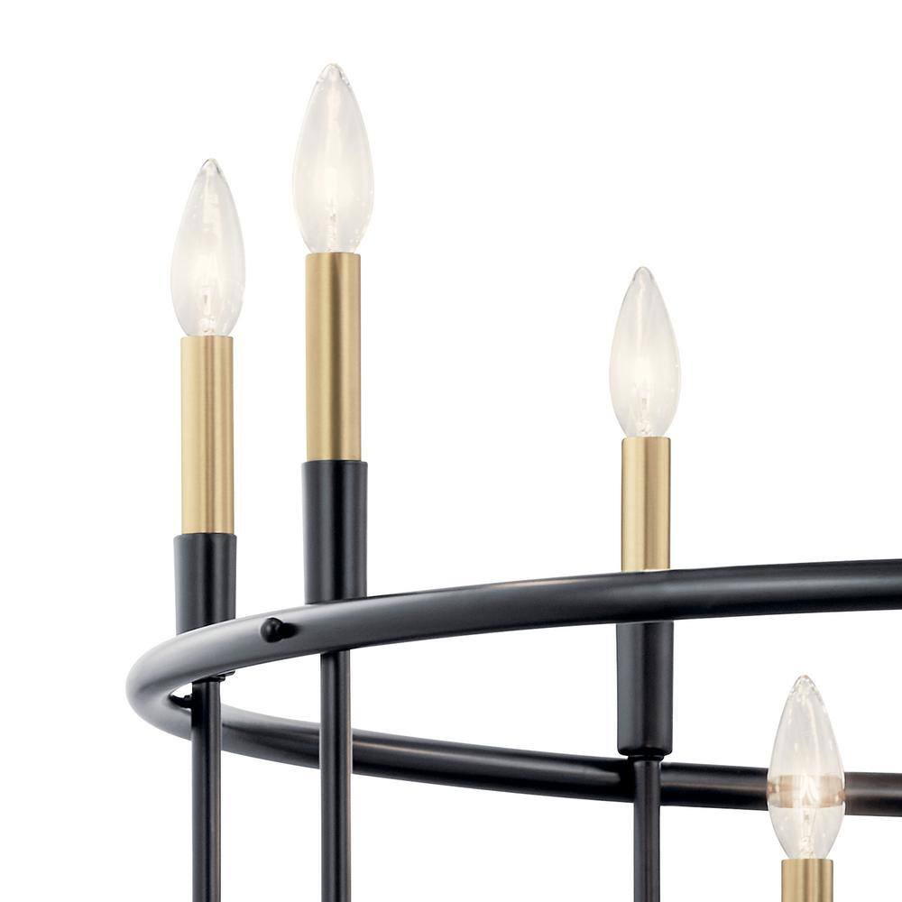 Capitol Hill 30.75" Black Modern 12-Light Chandelier
