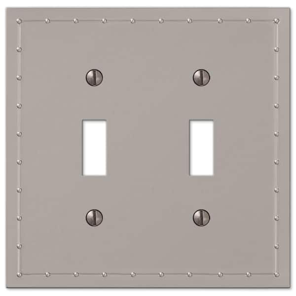 AMERELLE Rosa 2 Gang Toggle Metal Wall Plate - Satin Nickel