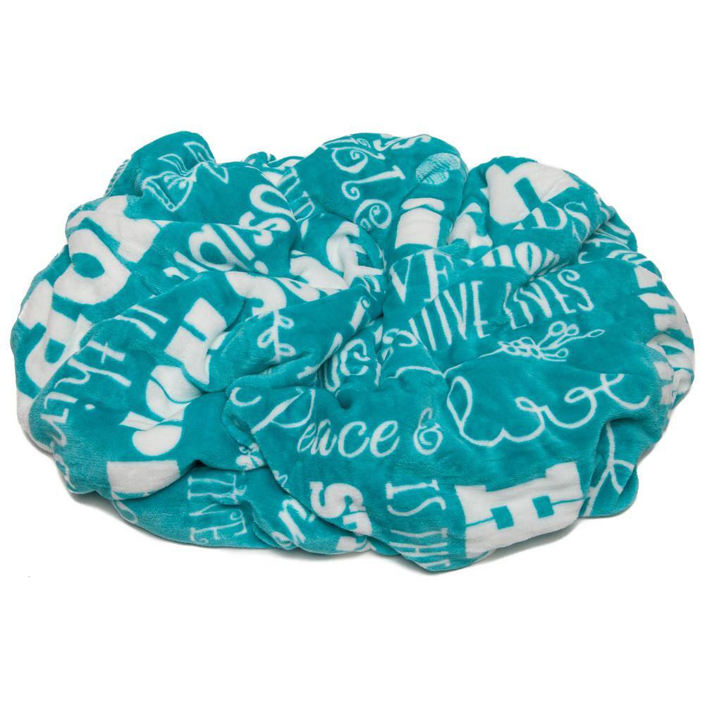 Teal Reversible Fleece and Sherpa Electric Throw Blanket
