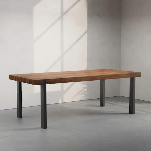Beam, Natural Wood, 88in. 4 Legs Dining Table-Seats 8