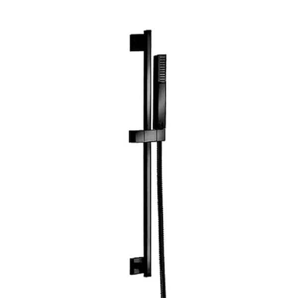 LaToscana Quadro 1-Spray Slide Bar Handheld Shower in Matte Black