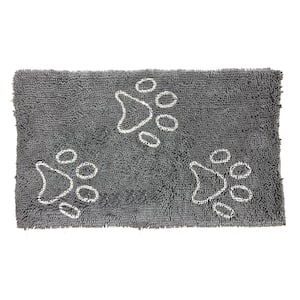 Comfy Pooch Clean Paw Gray/White 21 in. x 30 in. Door Mat For Pets