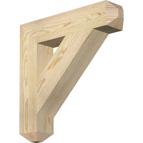 Ekena Millwork 4 in. x 20 in. x 20 in. Douglas Fir Traditional Craftsman Rough Sawn Bracket