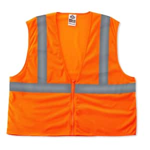 Zipper Closure 2XL/3XL Hi-Vis; High-Visibility; Safety Vests; Traffic vest Ergodyne GloWear 8225Z ANSI High Visibility Orange Solid Reflective Safety Vest Zipper Closure 2XL/3XL Hi-Vis; High-Visibility; Safety Vests; Traffic vest Ergodyne GloWear 8225Z ANSI High Visibility Orange Solid Reflective Safety Vest
