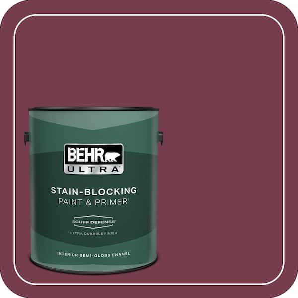 BEHR ULTRA 1 gal. #ICC-110 Vintage Merlot Extra Durable Semi-Gloss Enamel Interior Paint & Primer