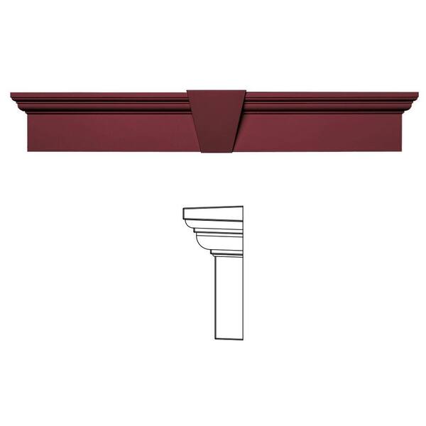 Builders Edge 6 in. x 37-5/8 in. Flat Panel Window Header with Keystone in 078 Wineberry