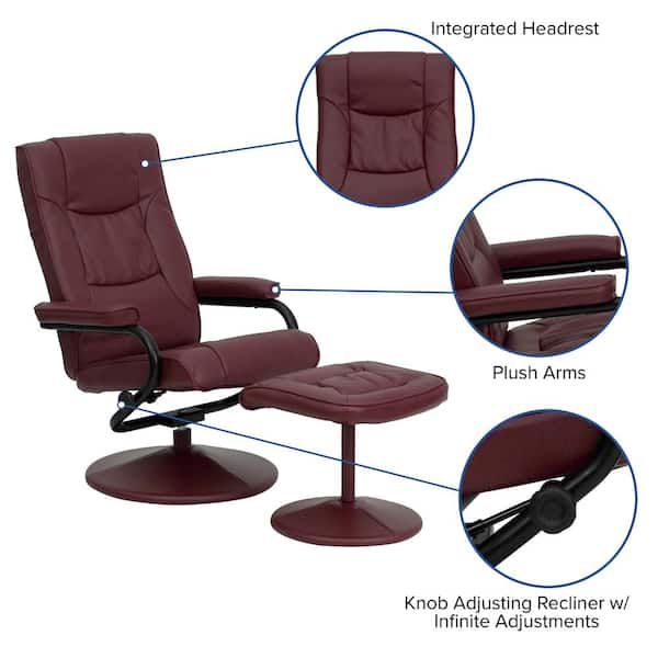 maroon leather recliner