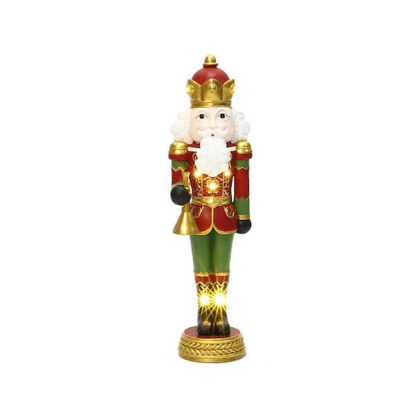48.82 in. Lighted Nutcracker Bugling Soldier, Battery Operated Christmas Holiday Decoration