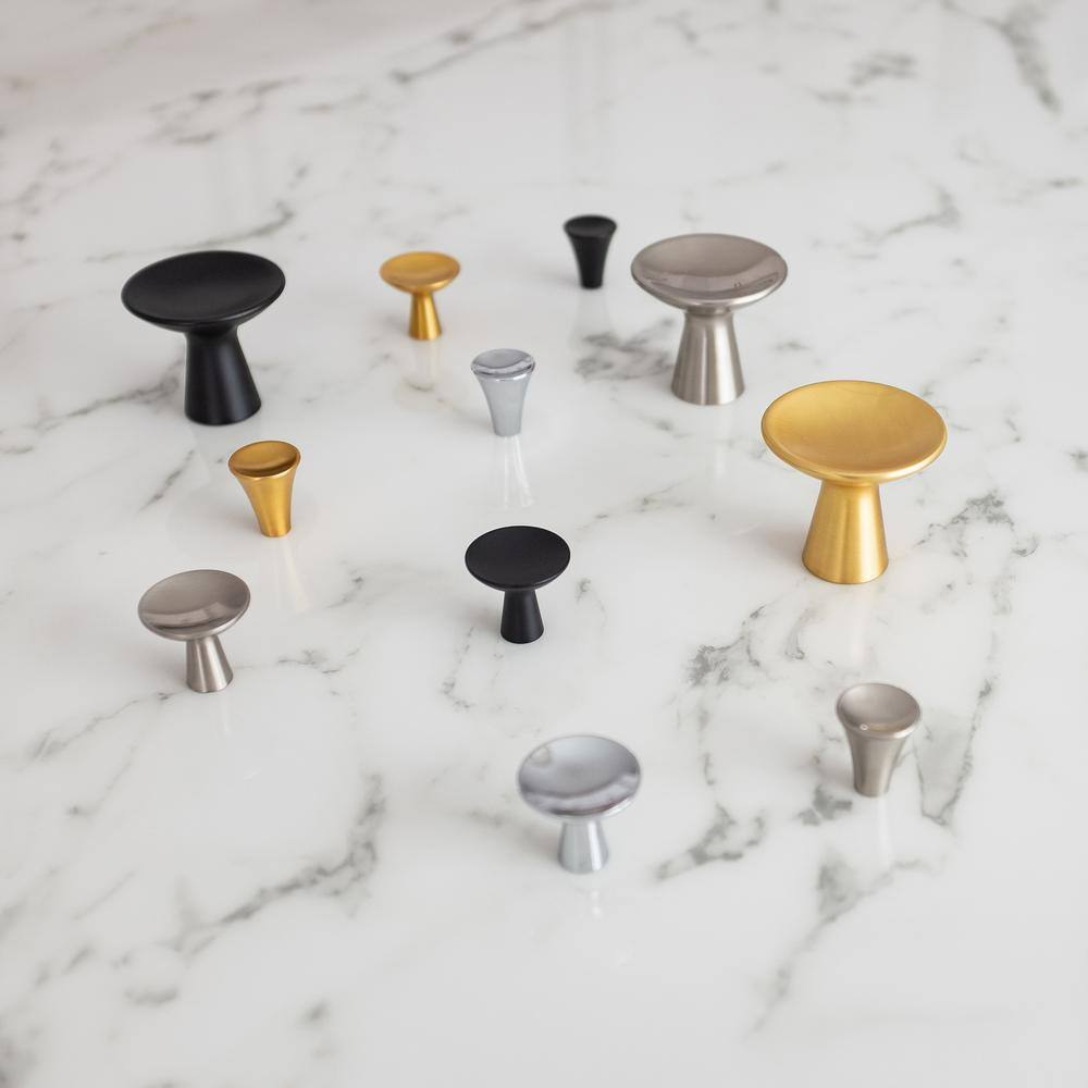 Chrome Polished Round Conical Knob with Mounting Hardware