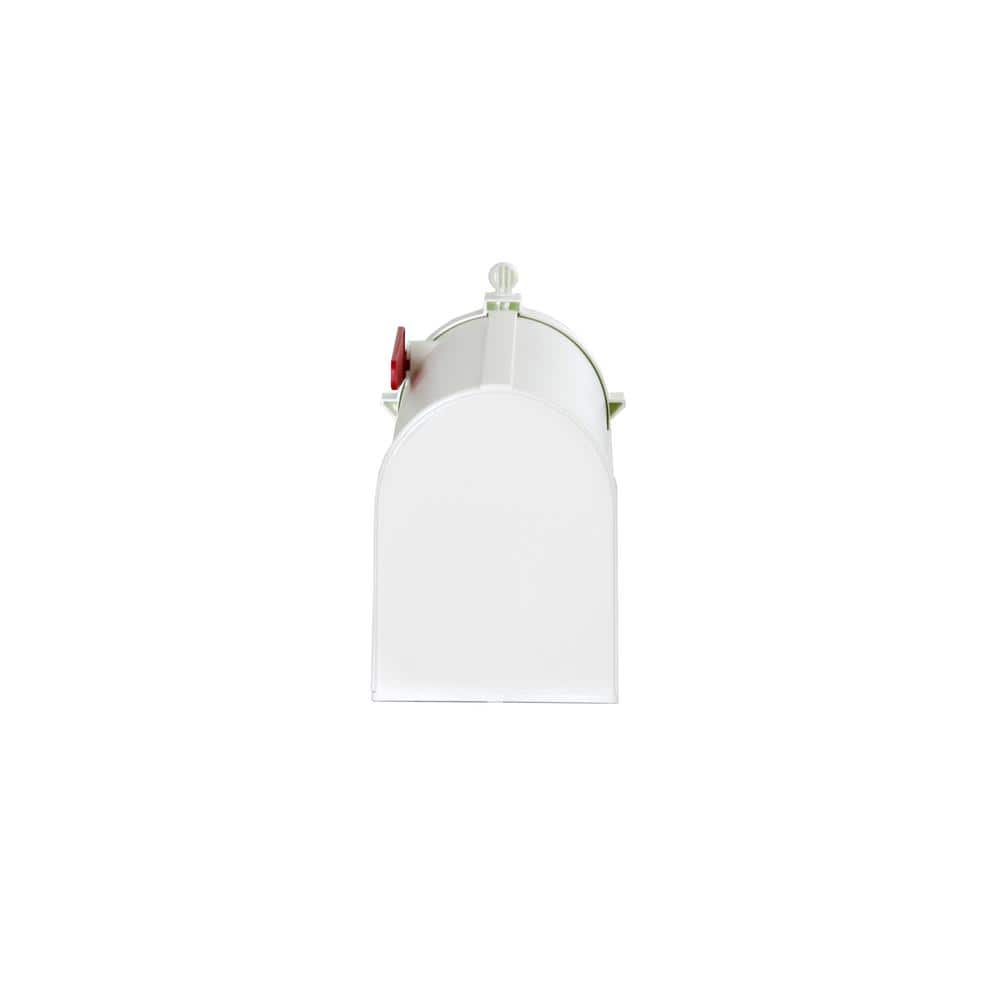 Ambrose Large White Lockable Plastic Post Mount Mailbox
