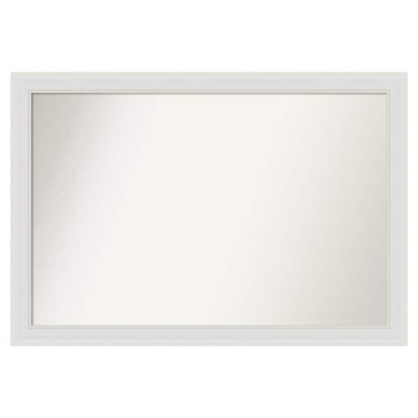 Amanti Art Flair Soft White Narrow 42 in. x 29 in. Custom Non-Beveled Satin Recyled Polystyrene Bathroom Vanity Wall Mirror