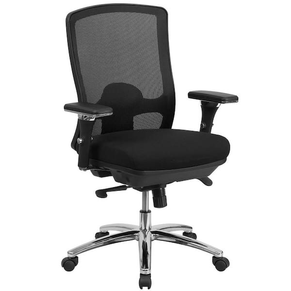 24/7 400 Lbs. Capacity Black Office Chair w/Adjustable Sliding Seat Depth &  Headrest
