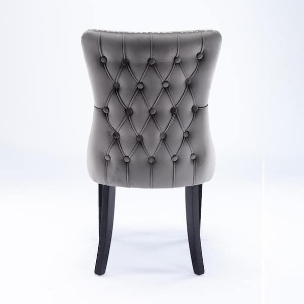 Grey plush best sale velvet chair