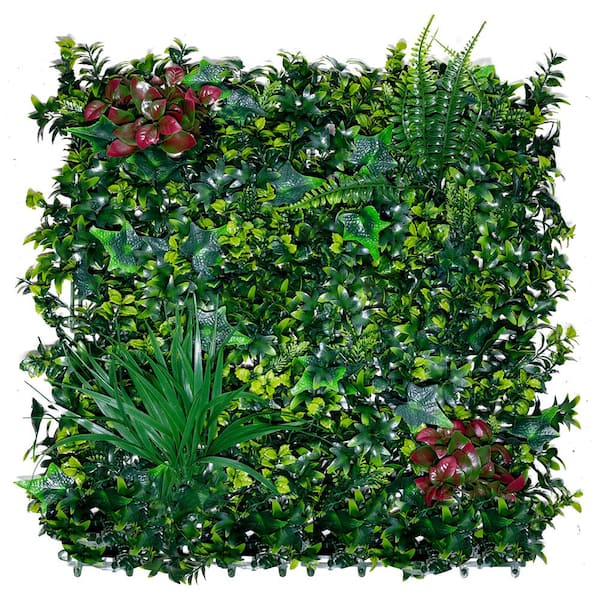 Unbranded 20 in. x 20 in. Composite Green Garden Fence Waterproof Artificial Hedge Artificial Grass Wall Privacy Screen (20-Piece)