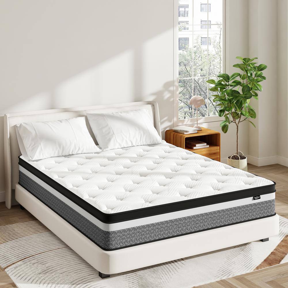 Yaheetech Double Memory Foam Mattress 4ft6 Pocket Sprung Bed Mattress 10.6 Inch With Hypoallergenic Knitted Fabric And Breathable Mesh For Bedroom/Guest Room,Medium Feel,(135x190x27cm - View #3